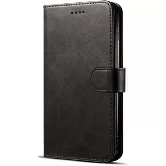 PU Leather Wallet Case (Black) for Huawei - Choice of Models