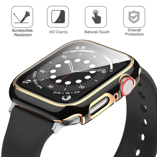 Two-Colour Silicone Plated TPU Waterproof Cover Case for iWatch (Series 4-6, SE) – 40mm and 44mm