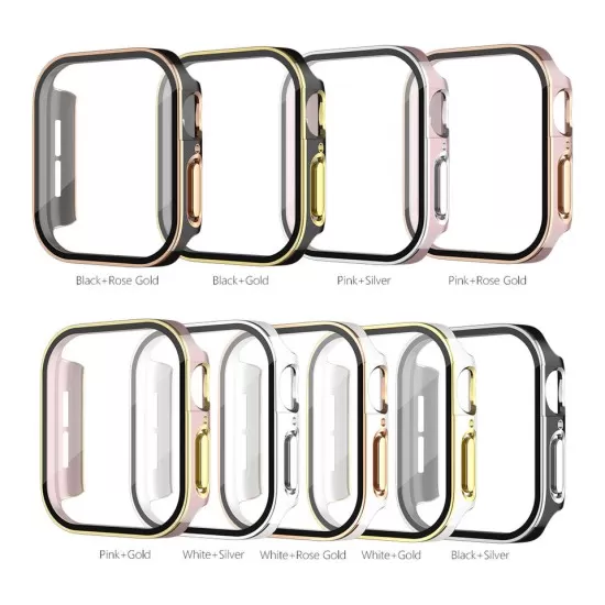 Two-Colour Silicone Plated TPU Waterproof Cover Case for iWatch (Series 4-6, SE) – 40mm and 44mm