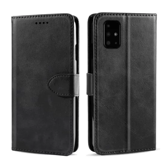 PU Leather Wallet Case for Samsung "A" Series - Black