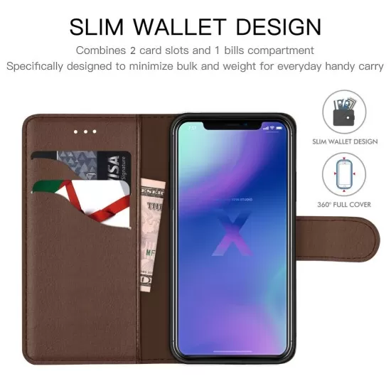PU Leather Wallet Case for iPhone