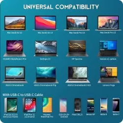 60W Universal USB-C Power Adapter for Nintendo Switch, Valve Steam Deck, MacBook and other USB C Compatible Devices