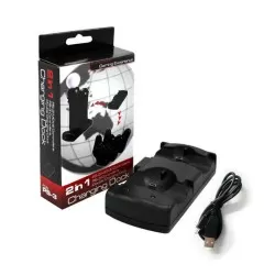 Gamepad 2 in 1 Dual USB Charging Dock Charger Game Station Gaming Stand Holder Mount for PS3 Move Wireless Controller