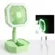 USB Rechargeable Desktop Telescopic LED Light Portable Small Table Fan
