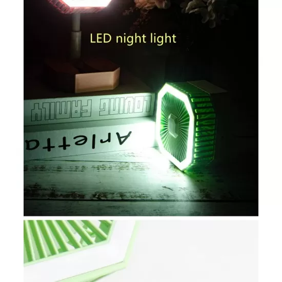 USB Rechargeable Desktop Telescopic LED Light Portable Small Table Fan