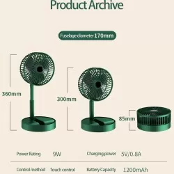 Portable Adjustable Height Air Cooler Fan USB Rechargeable Foldable Telescopic Table Desk Mini Fan with Phone Holder