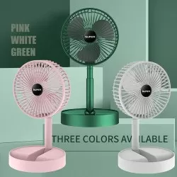 Portable Adjustable Height Air Cooler Fan USB Rechargeable Foldable Telescopic Table Desk Mini Fan with Phone Holder