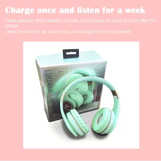 Foldable LED Light-Up Bluetooth Headphone in a variety of colours