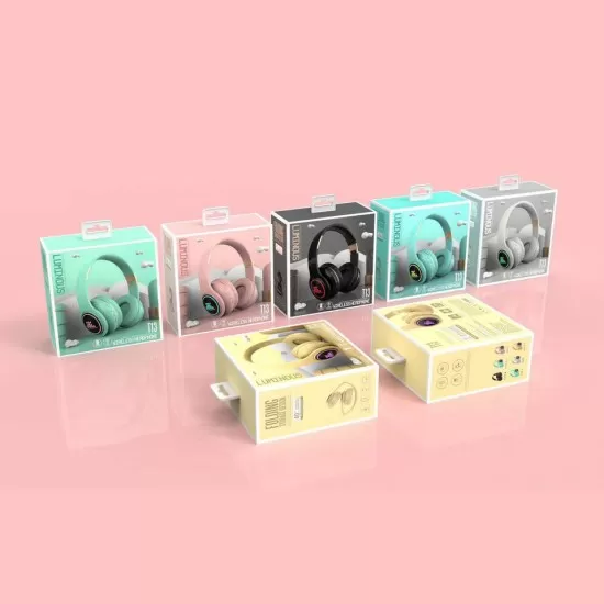 Foldable LED Light-Up Bluetooth Headphone in a variety of colours
