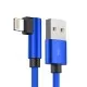 Elbow Fabric Right-Angled 90 Degree Fast  Charging  Data Cable for iPhone 8 Pin Android Type-C in 3 colours  