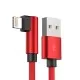 Elbow Fabric Right-Angled 90 Degree Fast  Charging  Data Cable for iPhone 8 Pin Android Type-C in 3 colours  