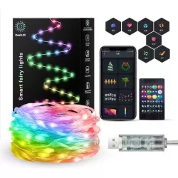 Smart WIFI App-Controlled RGB Multicolor LED Christmas Fairy Lights String Decoration Outdoor