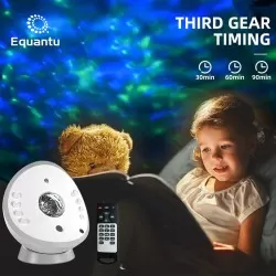 Equantu New Design Starry Sky Projection Lamp QB958 with Music Sleep Aid Sound Galaxy Projector Lamp