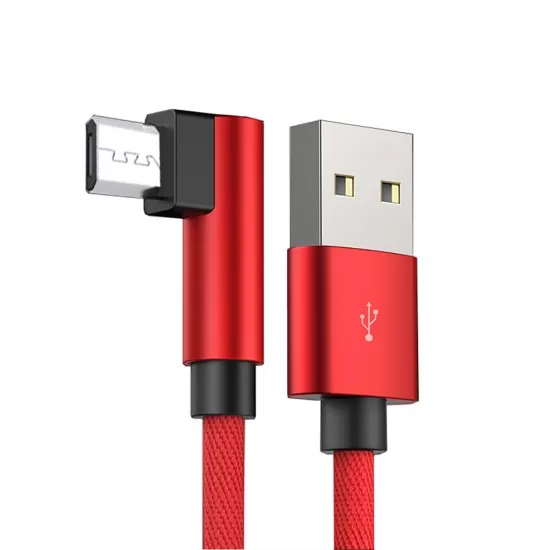 Elbow Fabric Right-Angled 90 Degree Fast  Charging  Data Cable for iPhone 8 Pin Android Type-C in 3 colours  