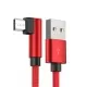 Elbow Fabric Right-Angled 90 Degree Fast  Charging  Data Cable for iPhone 8 Pin Android Type-C in 3 colours  