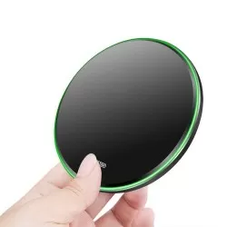 Mirror 15W Metal Round Desktop Ultra-Thin Phone Smart Qi Fast Wireless Charger Type-C Port