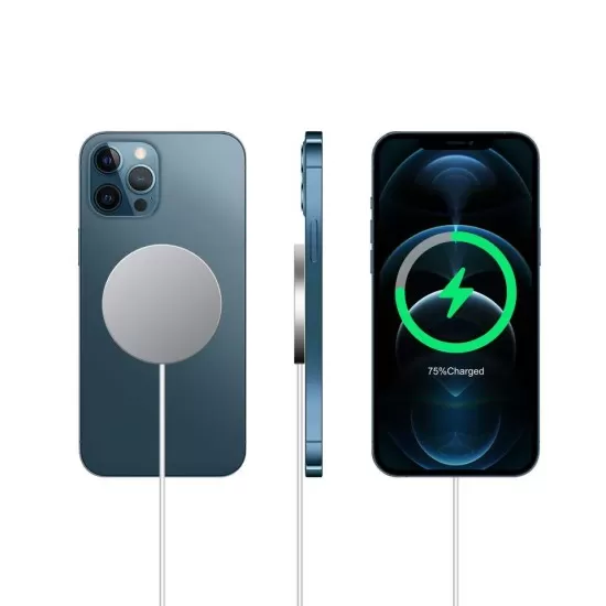 15W Magnetic Qi Wireless Charger Pad (Magnet Safe) Silver
