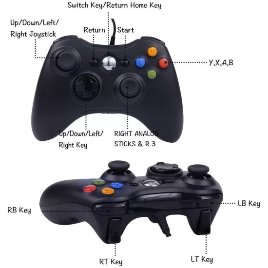 USB Wired Controller for Xbox 360 Game Controller For X-BOX 360 & PC Gamepad Game Joystick