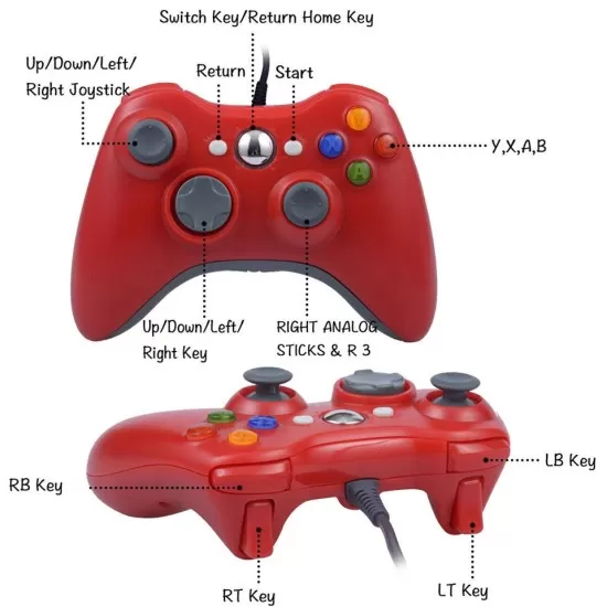 USB Wired Controller for Xbox 360 Game Controller For X-BOX 360 & PC Gamepad Game Joystick