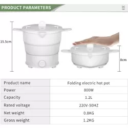 Folding Silicone Hotpot Electric Multi-Function Cooker 
