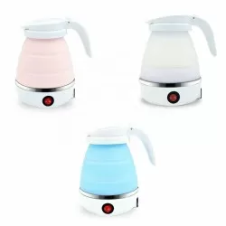 600W 0.6L Silicone Stainless Steel  Electric Portable Travel Foldable Kettle 