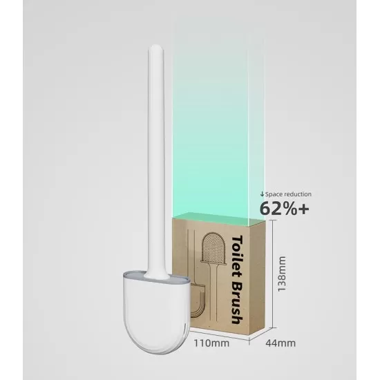 Silicone Toilet Brush with Toilet Brush Holder Wall-Mounted Cleaning Brush Set