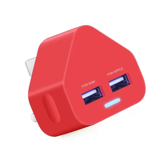 Dual USB Mains Charger 2A