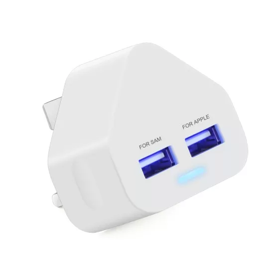 Dual USB Mains Charger 2A