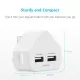 Dual USB Mains Charger 2A