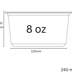 Round Heavy Duty Plastic Food Containers with Lids  8oz - Case of 450