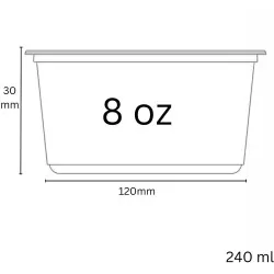 Round Heavy Duty Plastic Food Containers with Lids  8oz - Case of 450