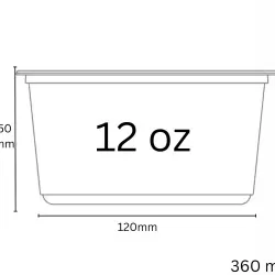 Round Heavy Duty Plastic Food Containers with Lids  12oz - Case of 450
