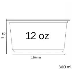 Round Heavy Duty Plastic Food Containers with Lids  12oz - Case of 450