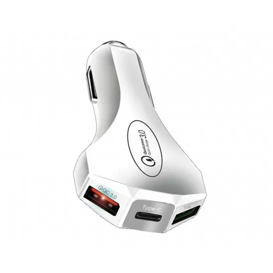 Dual USB + Type C QUALCOMM 3.0 Fast Car Charger