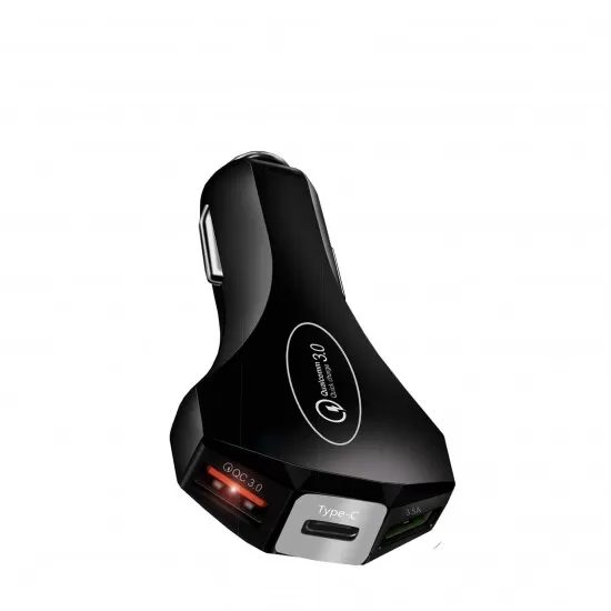 Dual USB + Type C QUALCOMM 3.0 Fast Car Charger