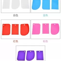 Plastic Cake Scraper Spatula Set - 3 Pieces