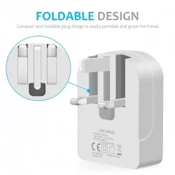Folding Dual Port USB Charger