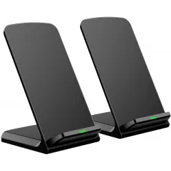 Qi Wireless Charger Double Coiled Desk Stand   
