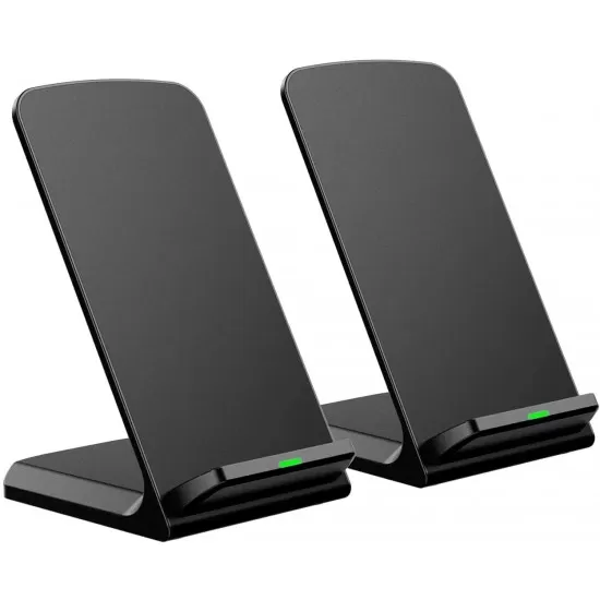 Qi Wireless Charger Double Coiled Desk Stand   