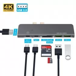 7 in1 HUB Dual USB/Type C Connector to USB 3.0 Extension Dock Convertor