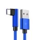 Elbow Fabric Right-Angled 90 Degree Fast  Charging  Data Cable for iPhone 8 Pin Android Type-C in 3 colours  