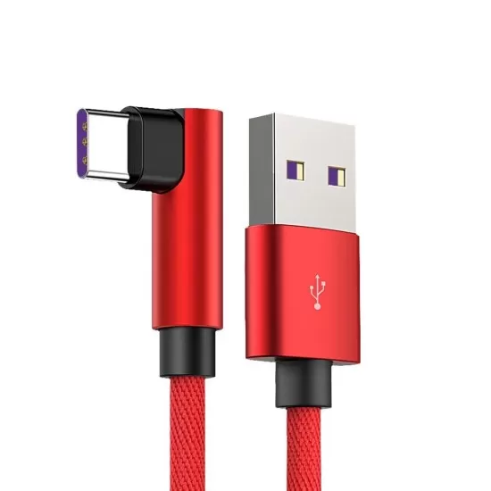 Elbow Fabric Right-Angled 90 Degree Fast  Charging  Data Cable for iPhone 8 Pin Android Type-C in 3 colours  