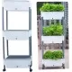 3 Tier Planter Beds on Wheels - White/Grey
