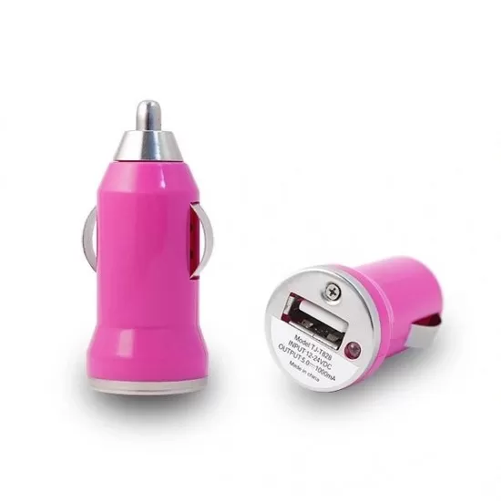 1A Model Phone Power Car Adapter USB Mini Universal Car Charger in 9 Colours