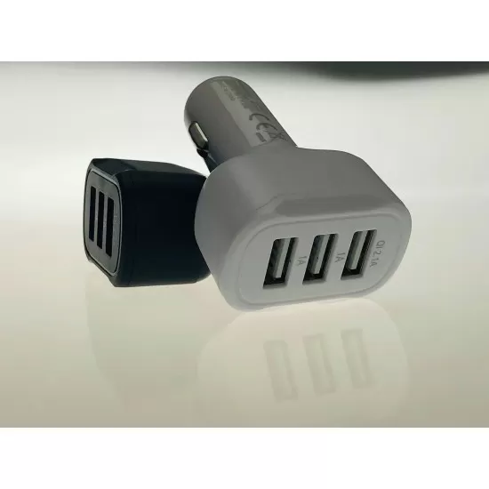 Curved Triple USB Car Charger 4.1A
