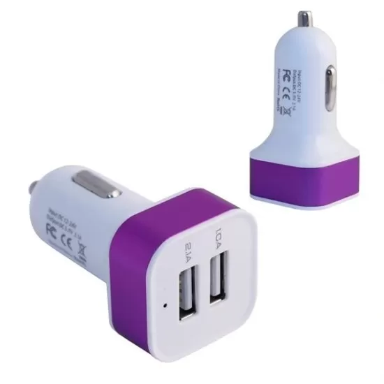 Dual Square Car Charger 2A