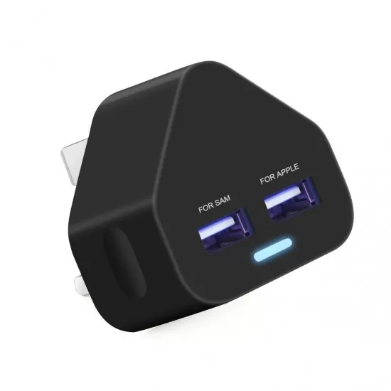 Dual USB Mains Charger 2A