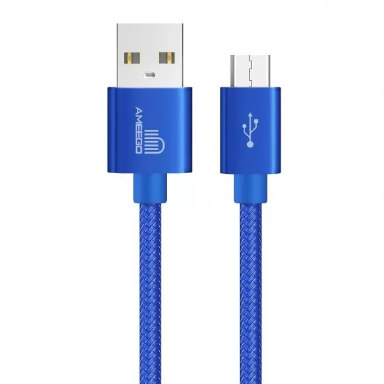 Nylon Braided Fast Charging USB Data Cable for Micro USB Wire Long 1M 2M 3M in 11 Colours   