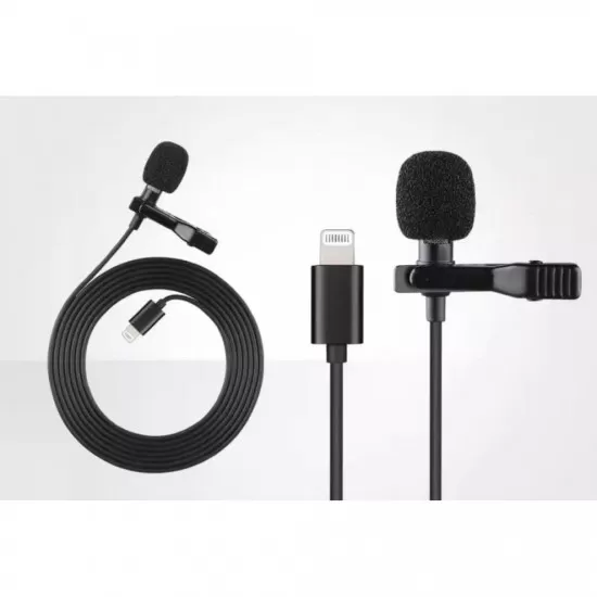 Clip On Lapel Microphone Hands Free Wired Condenser Mini Lavalier Mic 