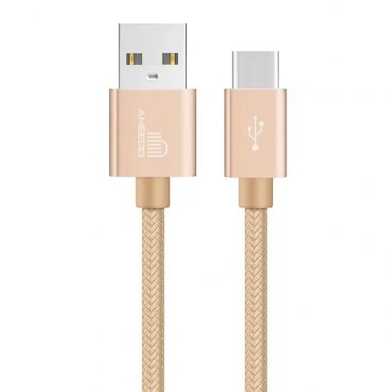 Nylon Braided Fast Charging USB Data Cable for Type-C Connector Wire 1M 2M 3M in 11 Colours   